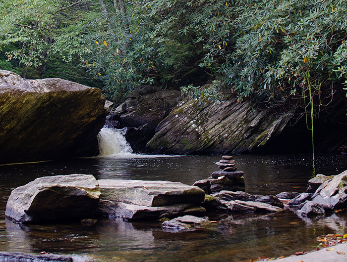 Boone Fork Trail hiking trail end point