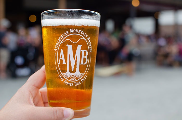 A pint of beer from Appalachian Mountain Brewery 