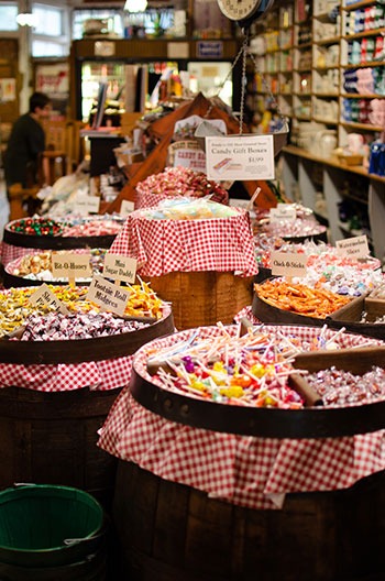 Candy for sale inside the Original Mast General Store 