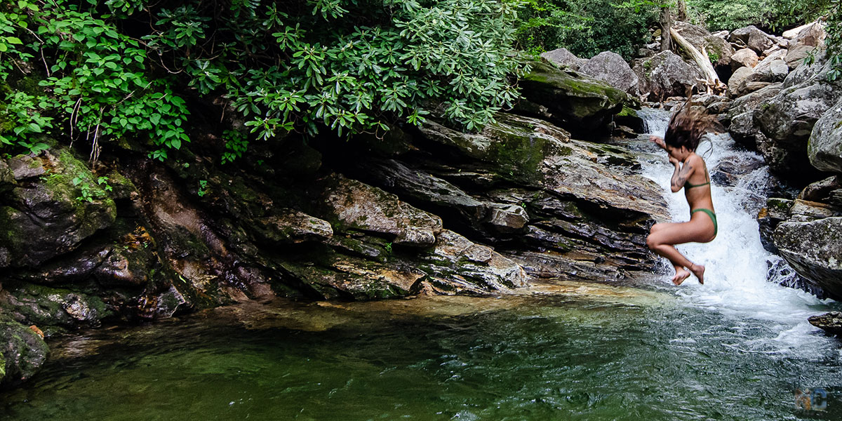 Skinny Dip Falls in Transylvania County might once have been a secret but it's very popular now.
