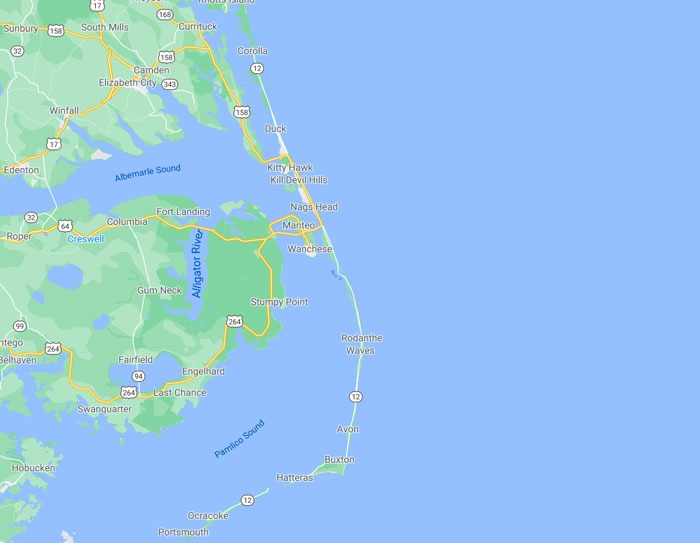 Outer Banks, NC Map, Visit Outer Banks