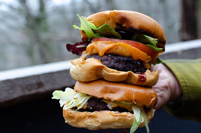 massive burgers from Pepper's restaurant