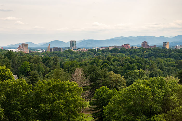 View of Downtown Asheville North Carolina from the Omni Grove Park Inn