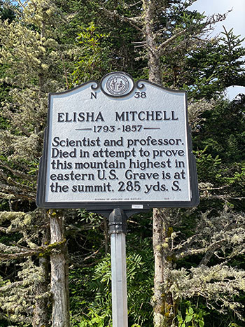 Mount Mitchell State Park Elisha Mitchell Historic Marker